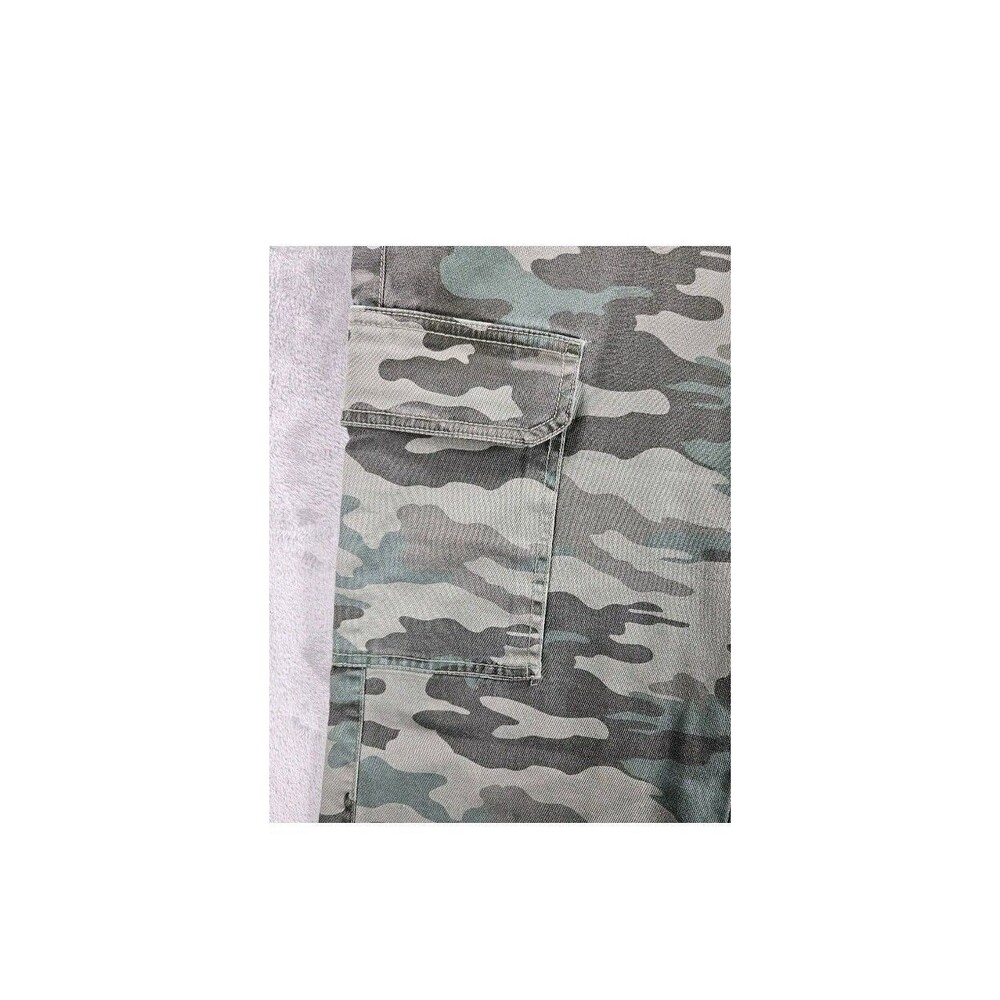 Cargo Pants Womens 0 Green Camo Utility Straight Leg Stretch Universal Threads - Picture 6 of 16